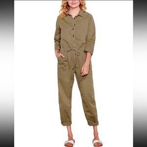 Women’s Sundry khaki utility jumpsuit overalls size 2 fall garden halloween